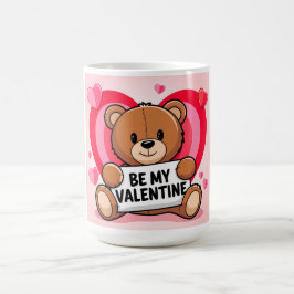 Bear hearts Be my Valentine コーヒーマグカップ