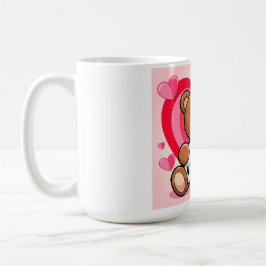 Bear hearts Be my Valentine コーヒーマグカップ