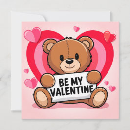 Bear hearts Be my Valentine シーズンカード