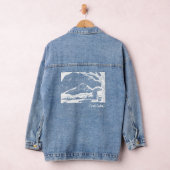 Bear Hiker at Mountain Sunset – Whimsical Denim Ja デニムジャケット (ハンガー)