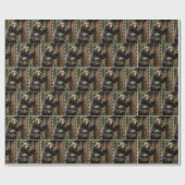 Bear Holding an Empty Bird Feeder ラッピングペーパー (フラット)