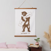 Bear Hugging California Map Custom City 吊り下げ型タペストリー (寝室)