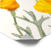 Bear Hugging California Map Poppies Custom ポスター (角)