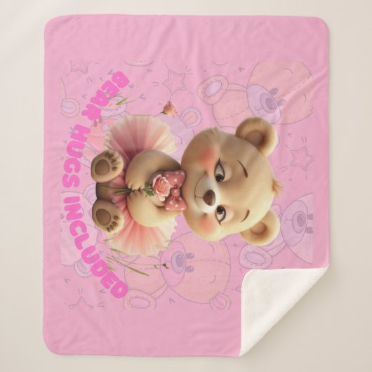 Bear Hugs Included – Sweet Tutu Bear  シェルパブランケット (正面)