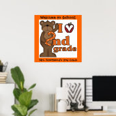 Bear I カスタマイズ Love 2年生の教室ポスター ポスター (ホームオフィス)