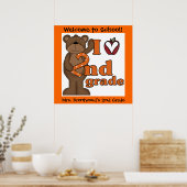 Bear I カスタマイズ Love 2年生の教室ポスター ポスター (キッチン)