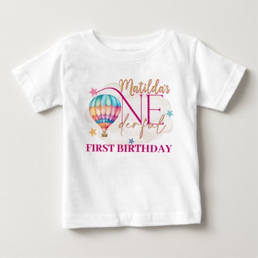 Bear in a Balloonベビー素晴らしジャージーTシャツ ベビーTシャツ (正面)