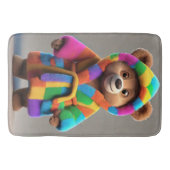 Bear in a colorful robe バスマット (正面)