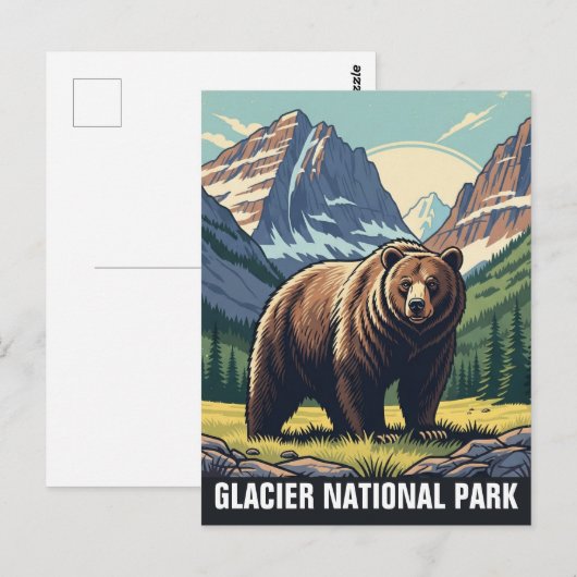 Bear in Glacier National Park Montana ポストカード (正面/裏面)