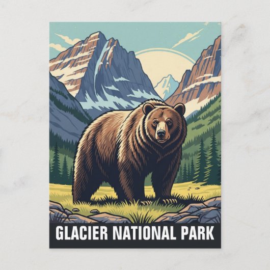 Bear in Glacier National Park Montana ポストカード (正面)