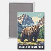 Bear in Glacier National Park Montana マグネット (正面/裏面)