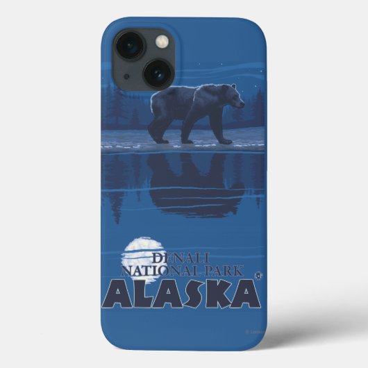 Bear in Moonlight – アラスカ,デナリ国立公園 Case-Mate iPhoneケース (裏面)