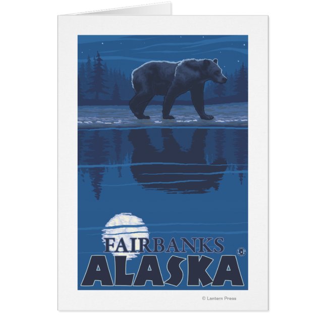 Bear in Moonlight – アラスカ，フェアバンクス (正面)