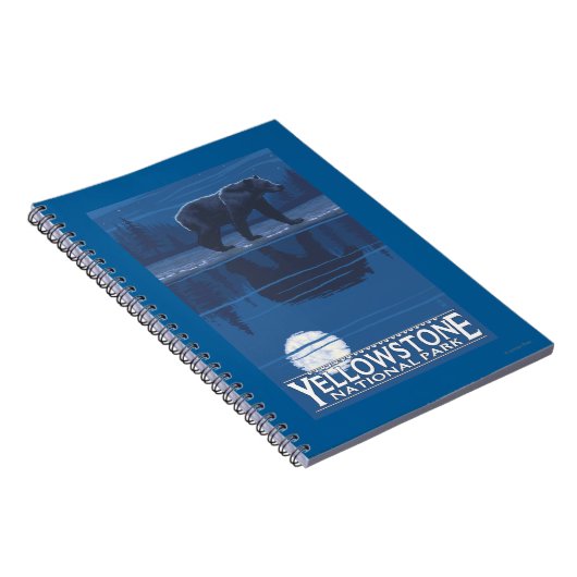 Bear in Moonlight -イエローストーン国立公園 ノートブック (右側)