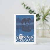 Bear in Moonlight – オレゴン州サンリバー ポストカード (スタンド正面)