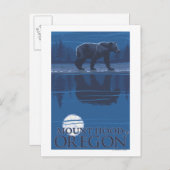 Bear in Moonlight – オレゴン州山フード ポストカード (正面/裏面)