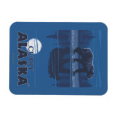 Bear in Moonlight – カレー，アラスカ マグネット (横)