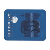 Bear in Moonlight – ワシントン山ベイカー マグネット (横)