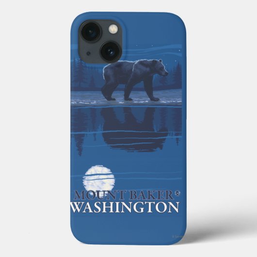 Bear in Moonlight – ワシントン山ベイカー Case-Mate iPhoneケース (裏面)