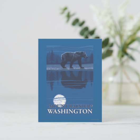 Bear in Moonlight – ワシントン山レイニエ ポストカード (スタンド正面)