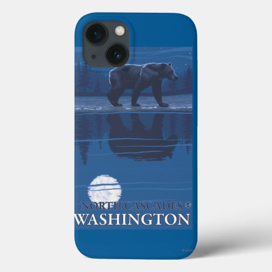 Bear in Moonlight – ワシントンNorth Cascades Case-Mate iPhoneケース (裏面)