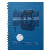 Bear in Moonlight – 西イエローストーン,モンタナ ノートブック (正面)