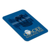 Bear in Moonlight - Glacier National Park, MT マグネット (右側)