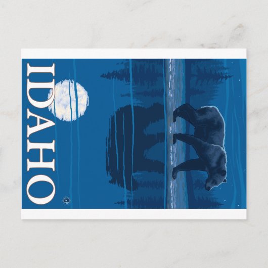 Bear in Moonlight - Idaho ポストカード (正面)