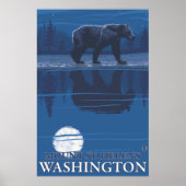 Bear in Moonlight - Mount St. Helens, Washington ポスター (正面)