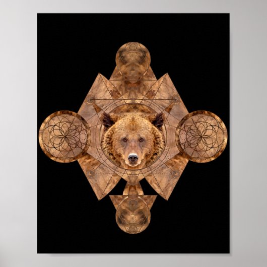 Bear in Saited Geometryオーナメント ポスター (正面)