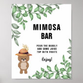 Bear In the Wood Mimosa Bar Baby Shower Welcome ポスター (正面)