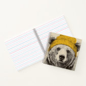 Bear in Yellow Beanie Rustic Woodland Animal  ノートブック (内部)