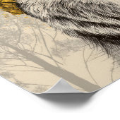 Bear in Yellow Beanie Rustic Woodland Animal  ポスター (角)