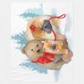 BEAR-ING GIFTS Chow & Bear フリースブランケット - 3サイズ (正面)