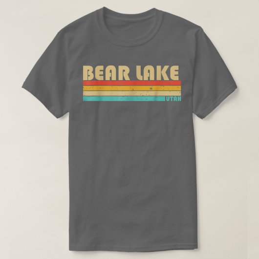BEAR LAKE UTAH Funny Fishing Camping Summer  Tシャツ (デザイン正面)