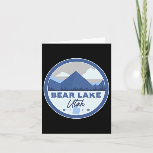 Bear Lake Utah Ut Mountains Badge Hiking Souvenir  カード (正面)