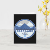 Bear Lake Utah Ut Mountains Badge Hiking Souvenir  カード (黄色い花)