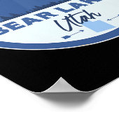 Bear Lake Utah Ut Mountains Badge Hiking Souvenir  ポスター (角)