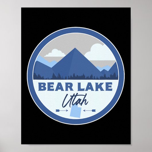 Bear Lake Utah Ut Mountains Badge Hiking Souvenir  ポスター (正面)