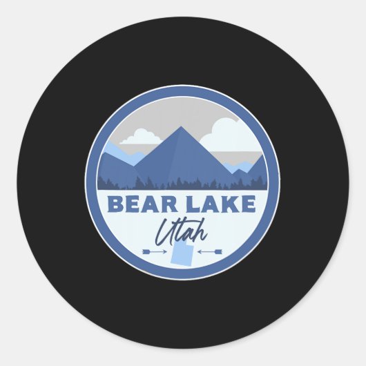 Bear Lake Utah Ut Mountains Badge Hiking Souvenir  ラウンドシール (正面)