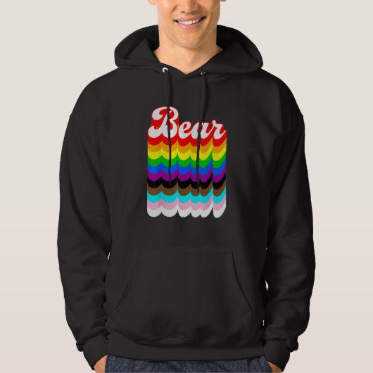Bear LGBTQ pride rainbow パーカ (正面)