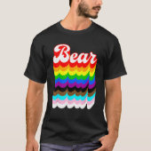 Bear LGBTQ pride rainbow Tシャツ (正面)