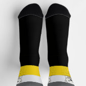 Bear looking over wall, Yellow, Black and Gray ソックス (上部)