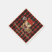 Bear Lumberjack Wildernessをテーマにしたベビーシャワー スタンダードカクテルナプキン (角)