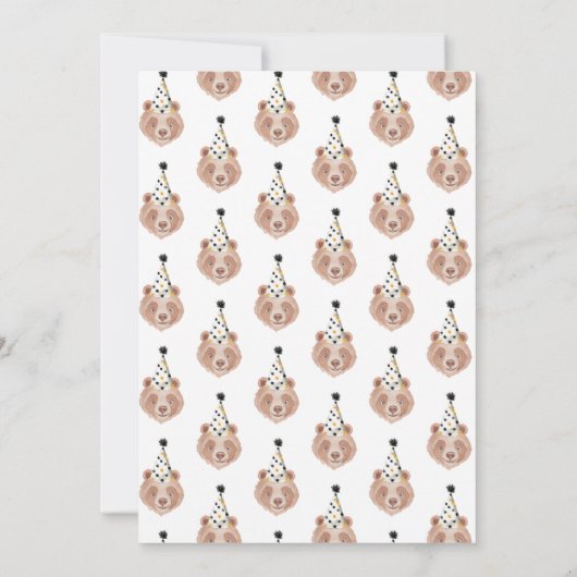 Bear-ly信じ It 1stバースデー招待状- Teddy 招待状 (裏面)