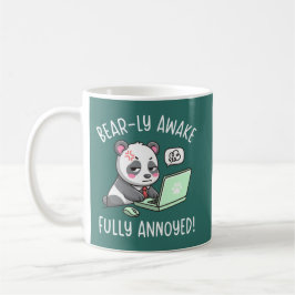 Bear-ly Awake Fully Annoyed - Panda Office Humor コーヒーマグカップ