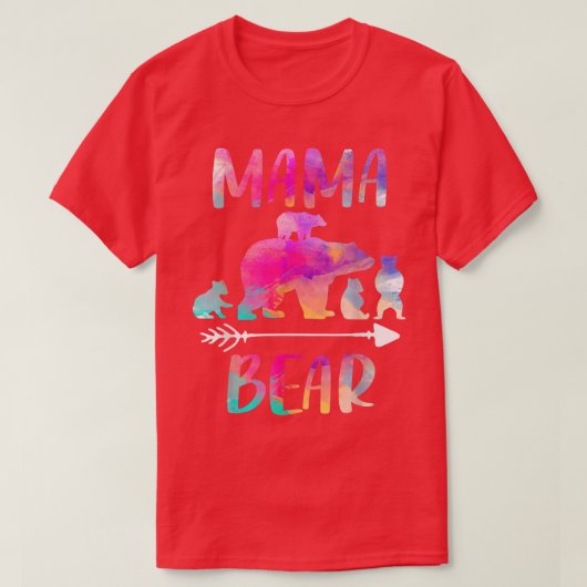 Bear Matching Family Outfits, Funny Mama Bear Four Tシャツ (デザイン正面)