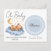 Bear Moon Baby Shower DIY Scratch Card 案内ポストカード (正面)