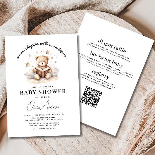 Bear New ChapterがBoy All In One Baby Shower 招待状