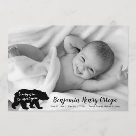 Bear Nice to Meet Youベビー写真の発表 案内状